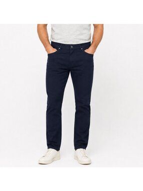 SWET Tailor Mens Pants 34x32 Navy Blue 5 Pocket Stretch Cotton Blend Casual Slim
